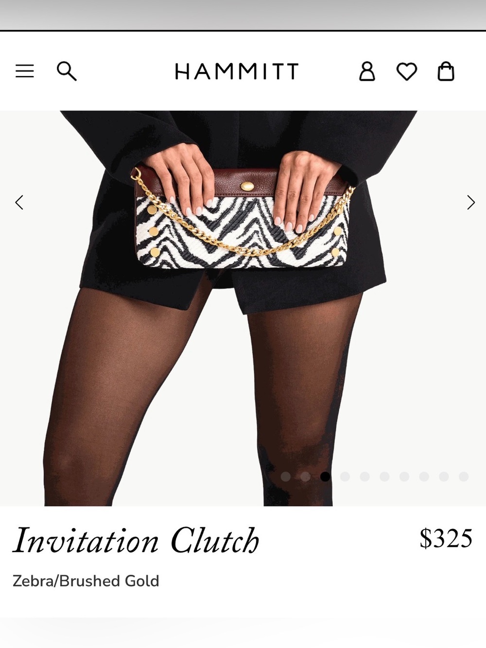 Hammitt Invitation Clutch Zebra Raffia Oxblood Leather Gold Chain New With Tags - Picture 15 of 15